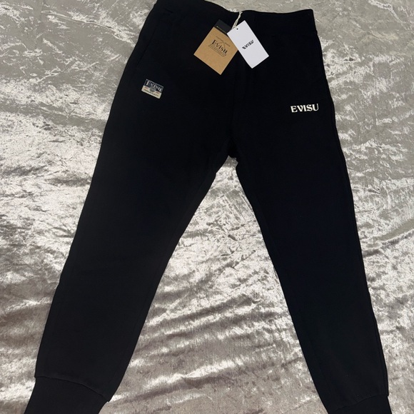 Evisu Black Sweatpants for Men